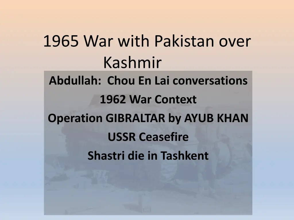 1965 war with pakistan over kashmir abdullah chou