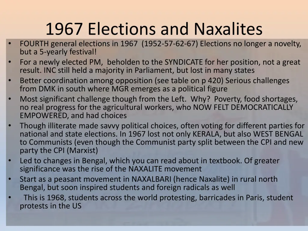 1967 elections and naxalites fourth general