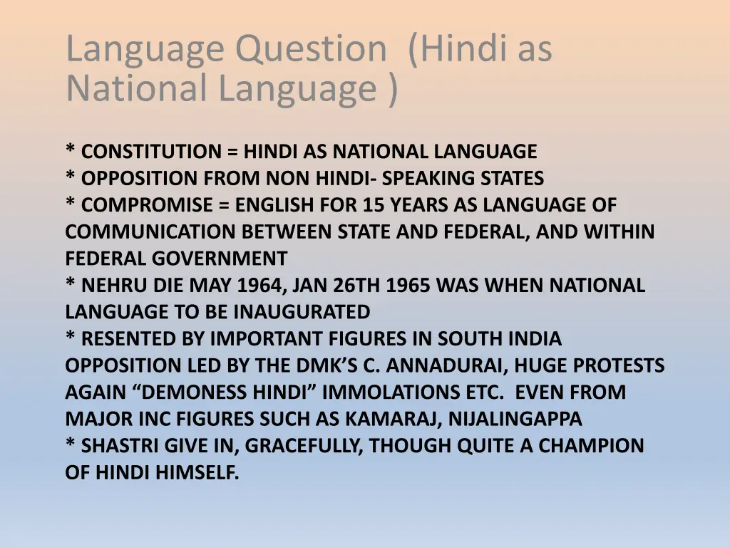 language question hindi as national language