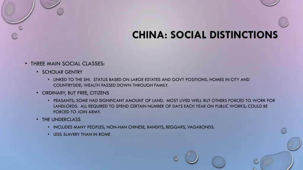 china social distinctions