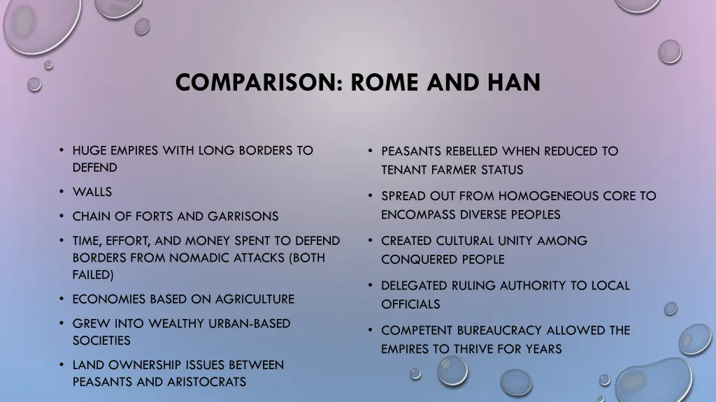 comparison rome and han