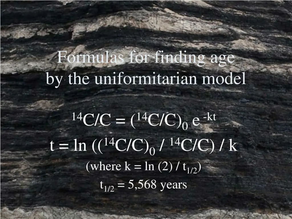 formulas for finding age by the uniformitarian