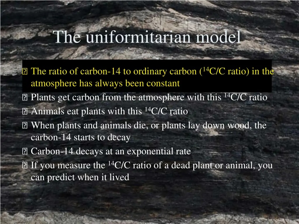 the uniformitarian model