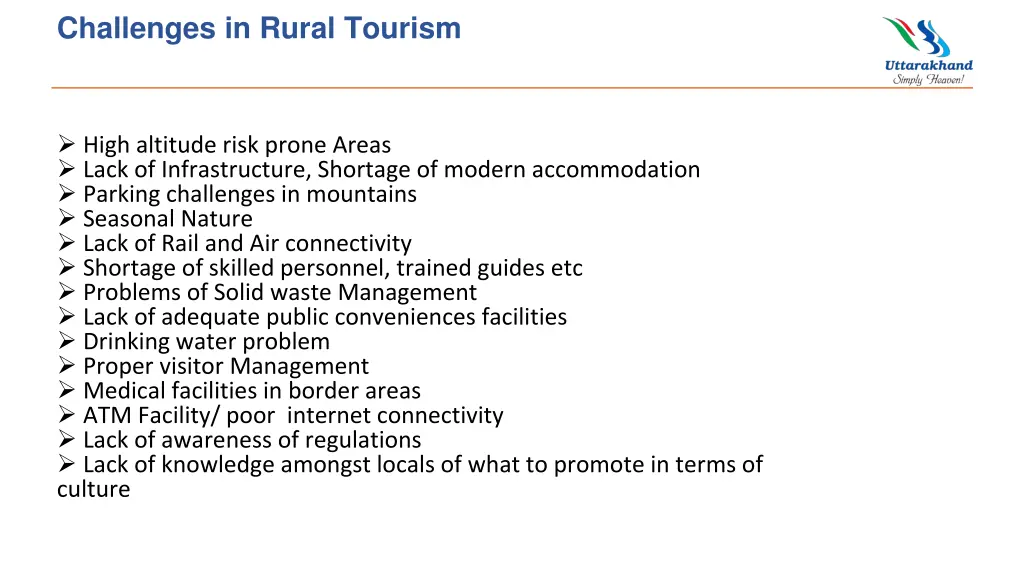 challenges in rural tourism