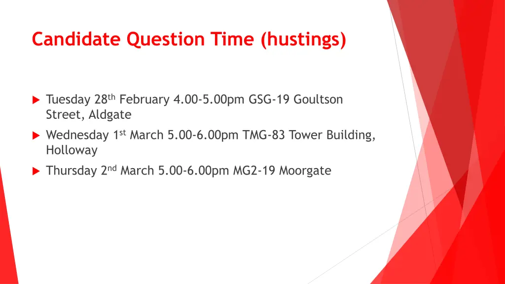 candidate question time hustings