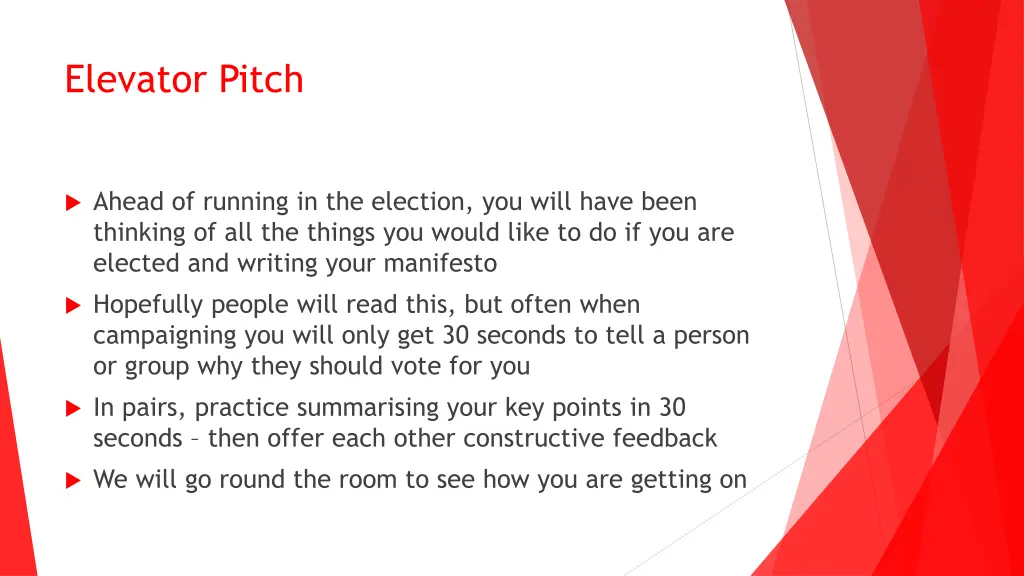 elevator pitch