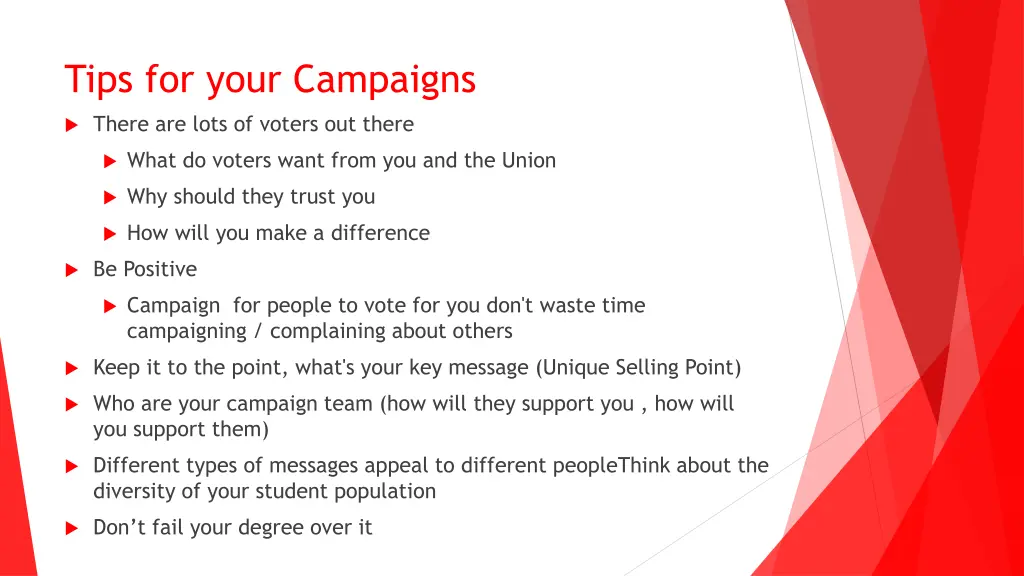 tips for your campaigns