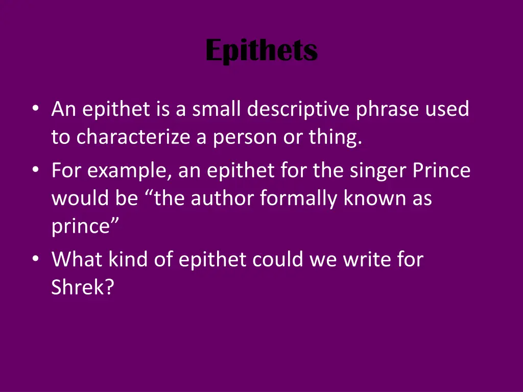 epithets