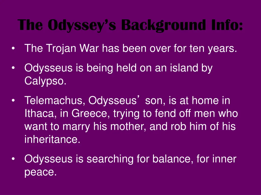 the odyssey s background info