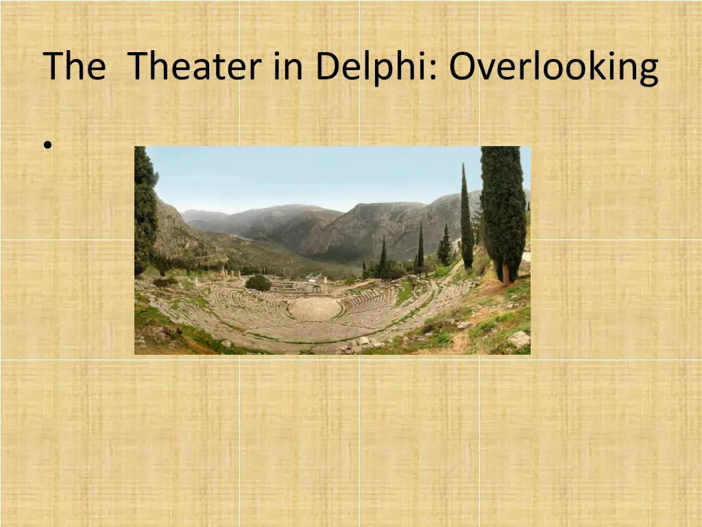 the theater in delphi overlooking