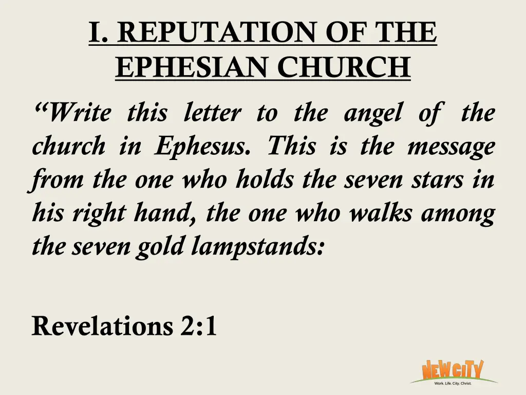 i reputation of the ephesian church write this