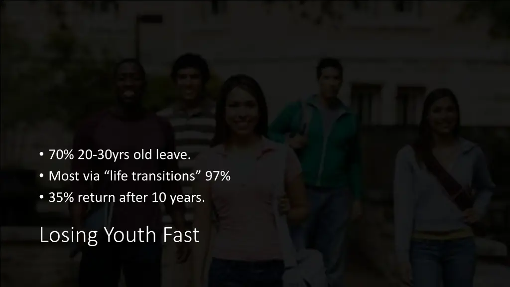 70 20 30yrs old leave most via life transitions