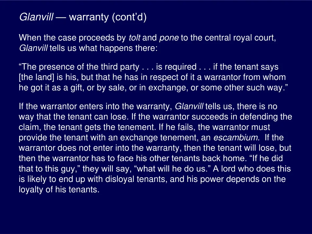 glanvill warranty cont d