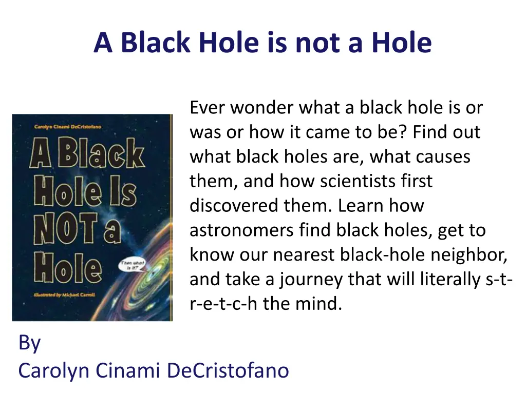 a black hole is not a hole