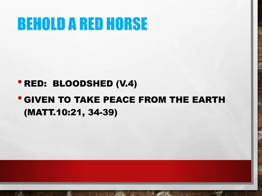 behold a red horse