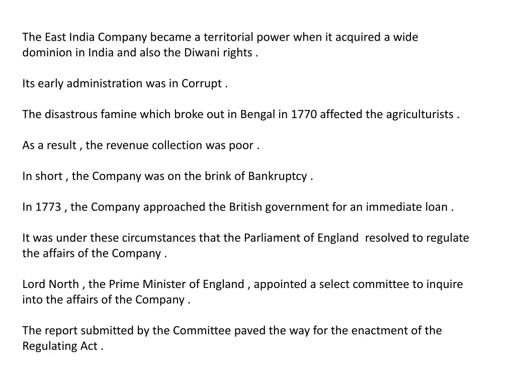 the east india company became a territorial power