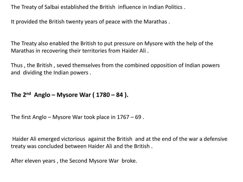 the treaty of salbai established the british