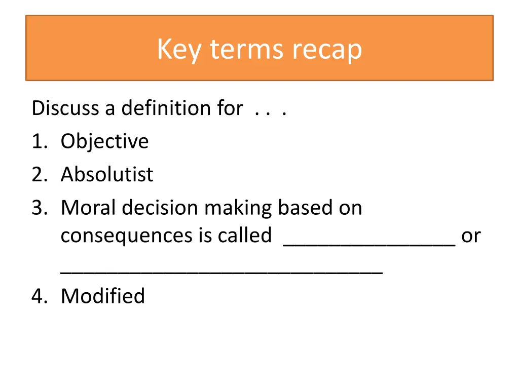 key terms recap