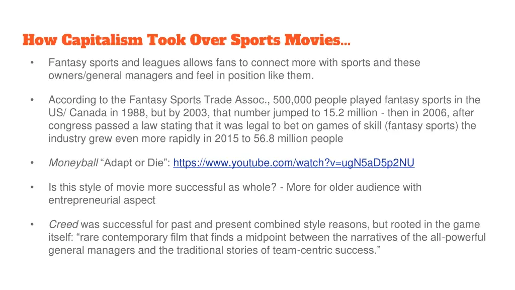 how capitalism took over sports movies