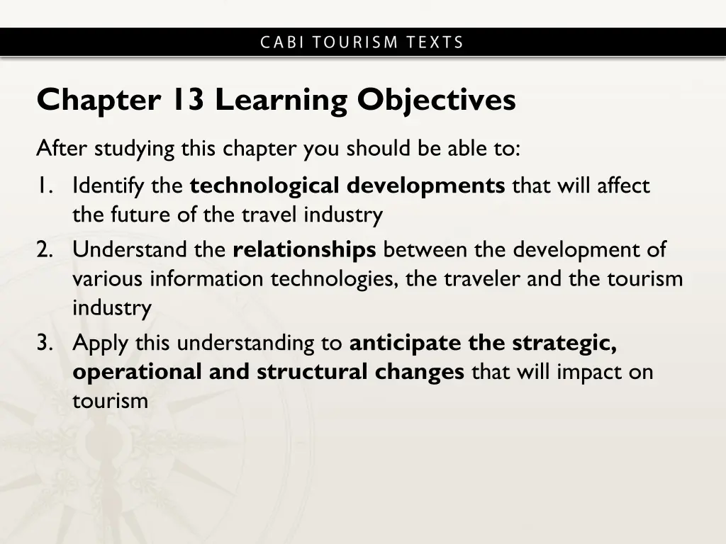 chapter 13 learning objectives