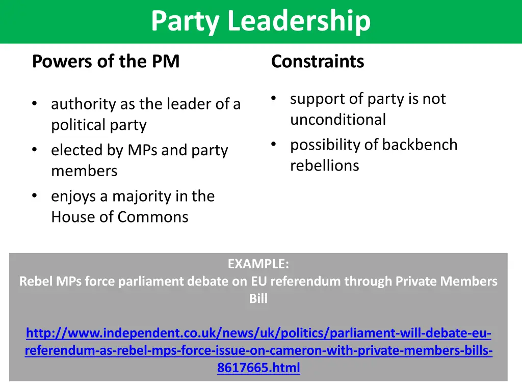 party leadership