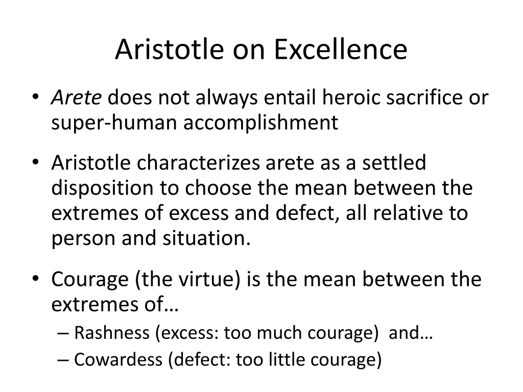 aristotle on excellence