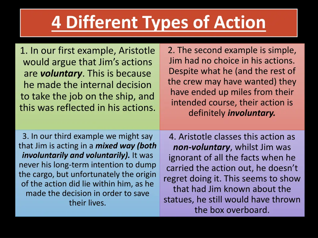 4 different types of action