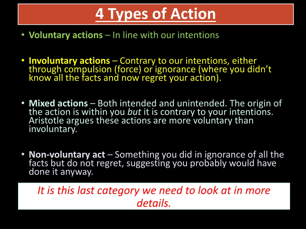 4 types of action