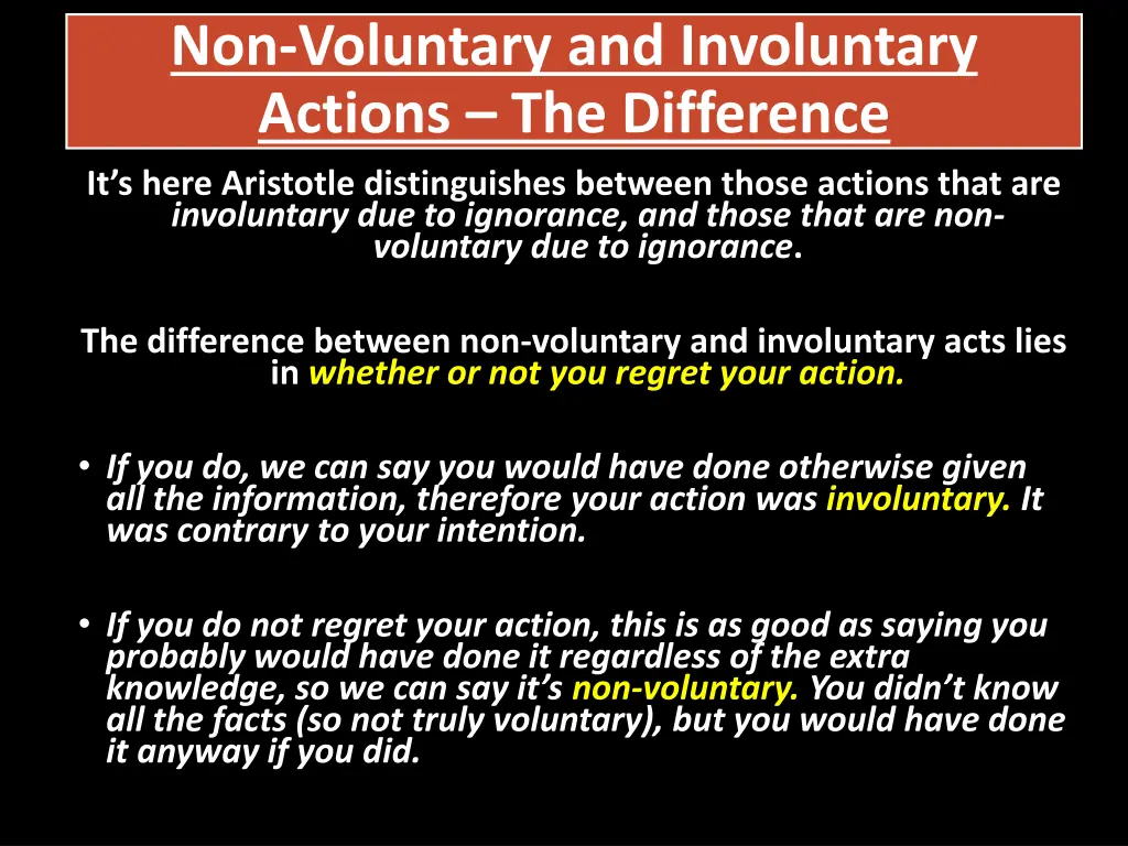 non voluntary and involuntary actions 1