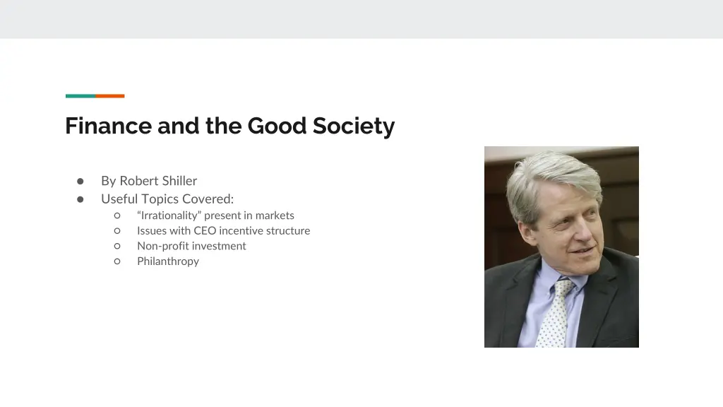 finance and the good society