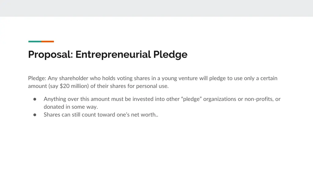 proposal entrepreneurial pledge