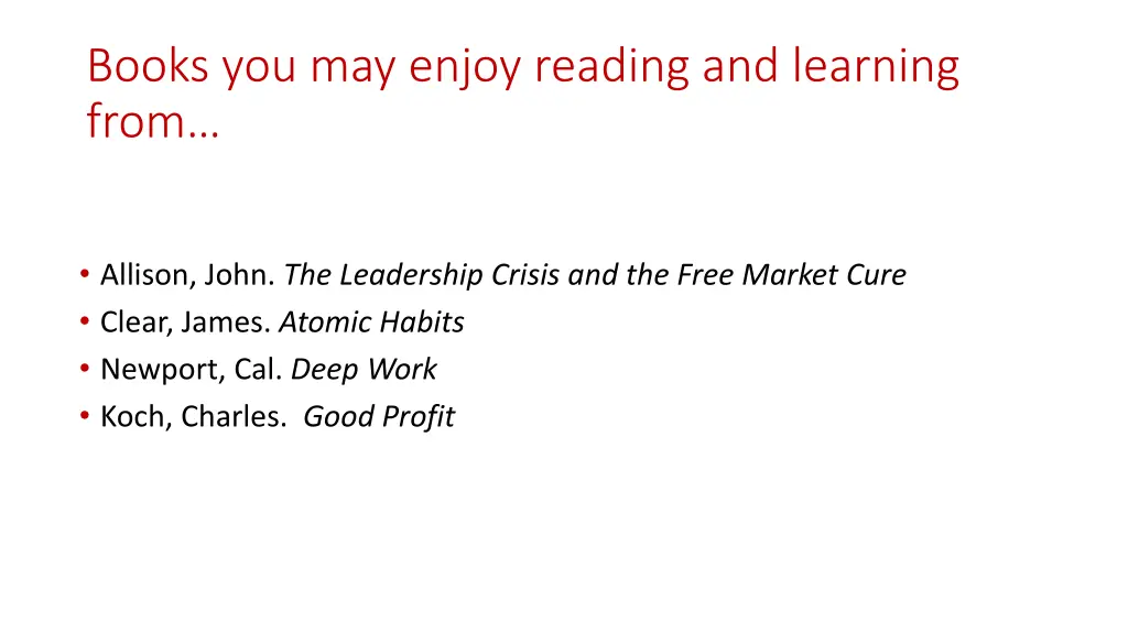 books you may enjoy reading and learning from