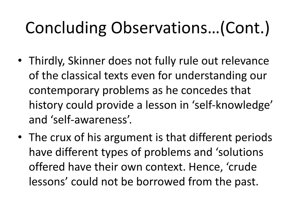 concluding observations cont 2