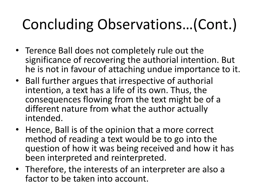 concluding observations cont