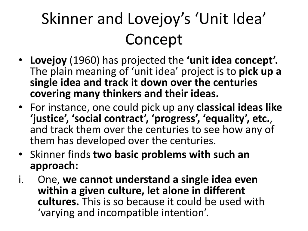 skinner and lovejoy s unit idea concept lovejoy