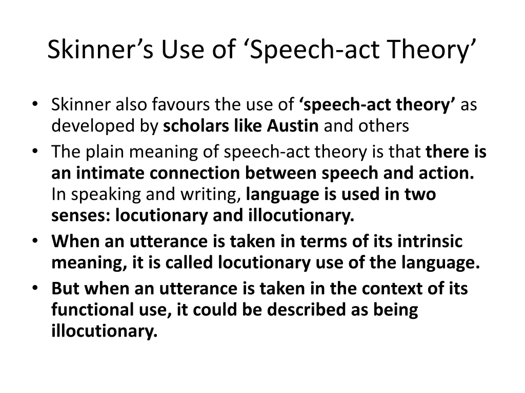 skinner s use of speech act theory