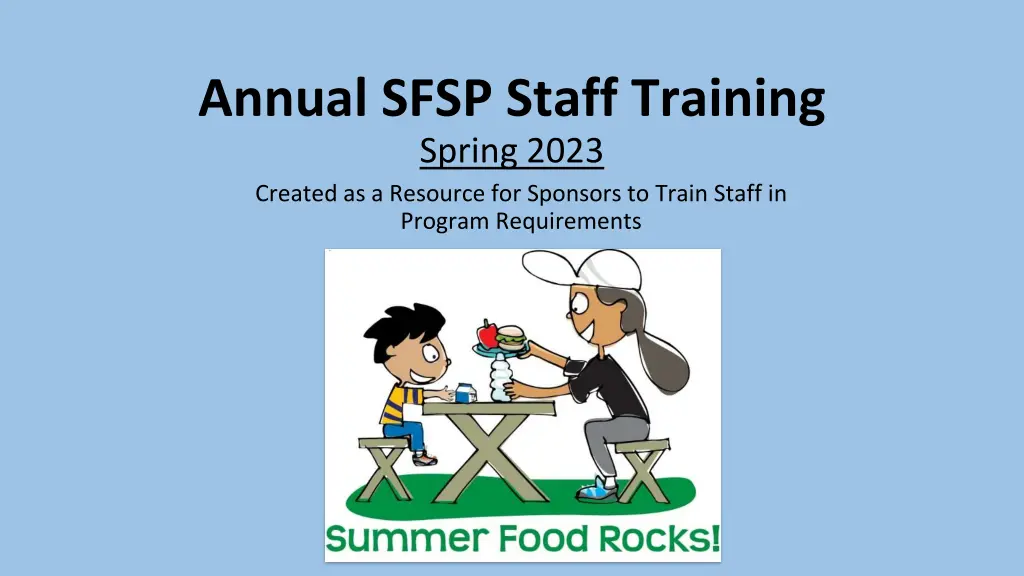 annual sfsp staff training spring 2023 created