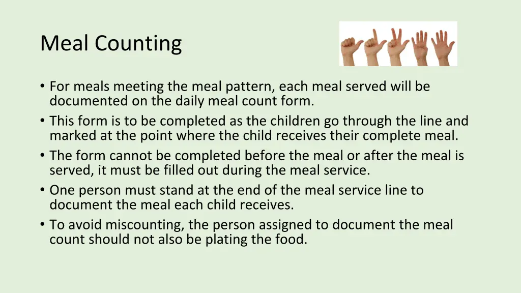 meal counting