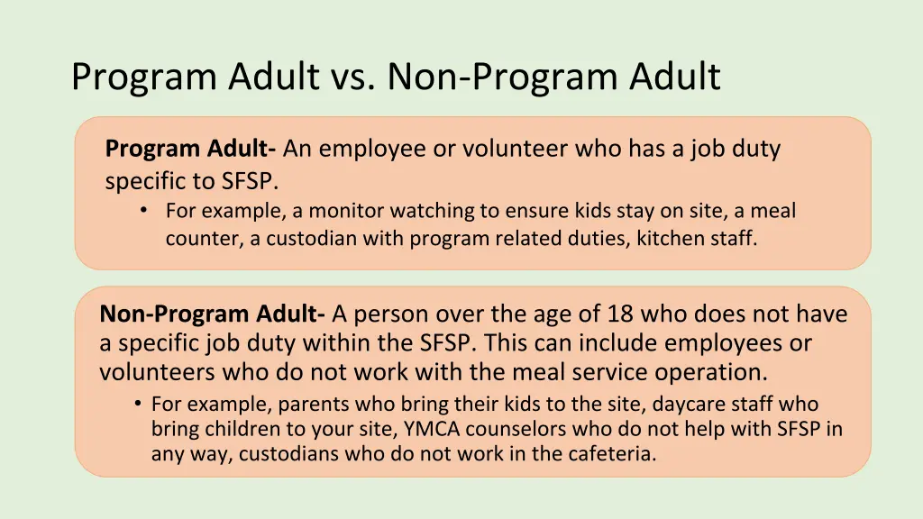 program adult vs non program adult