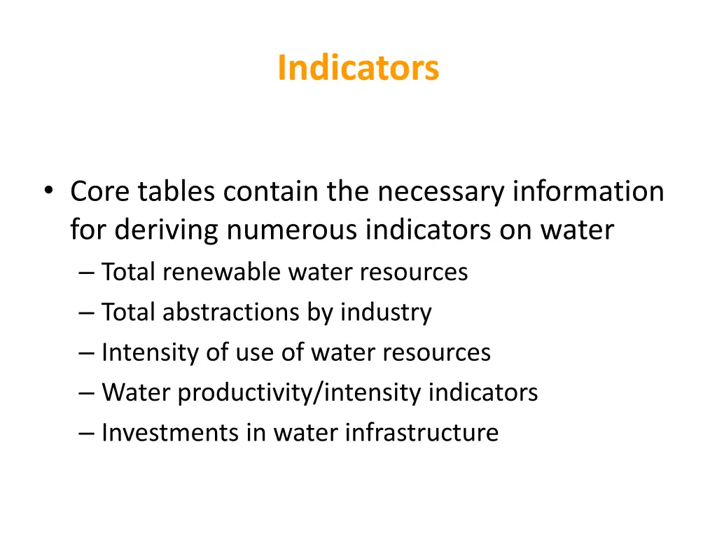 indicators