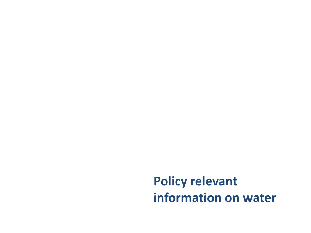 policy relevant information on water