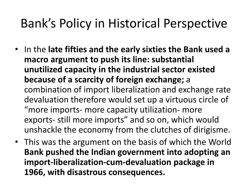 bank s policy in historical perspective