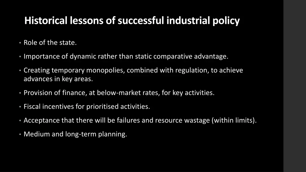 historical lessons of successful industrial policy