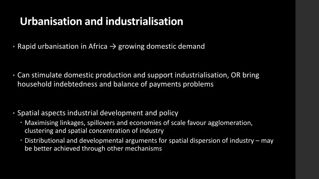 urbanisation and industrialisation