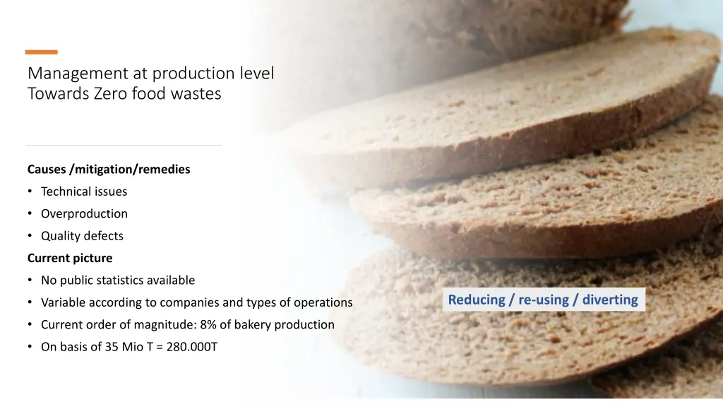 management at production level towards zero food