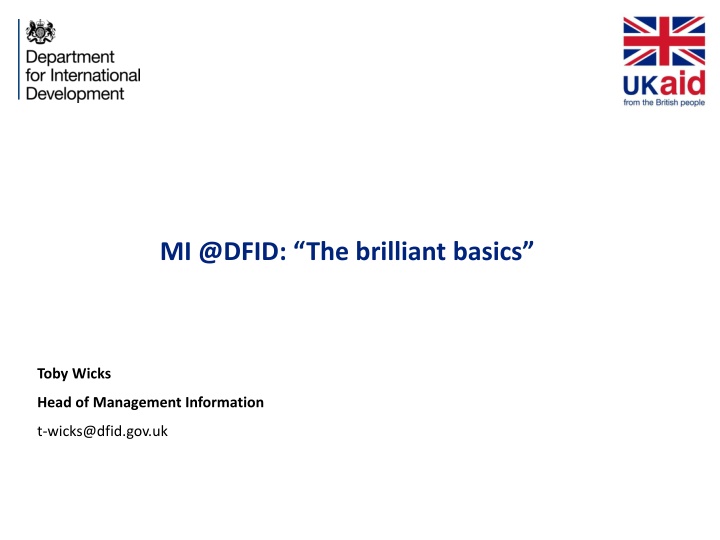 mi @dfid the brilliant basics