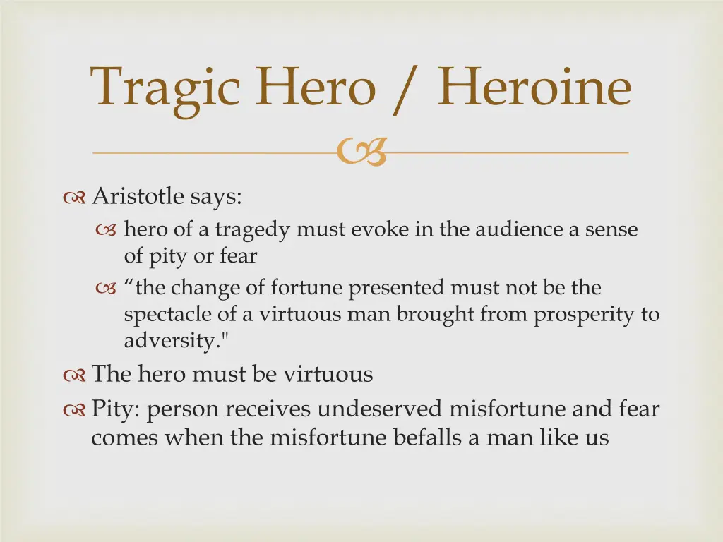 tragic hero heroine