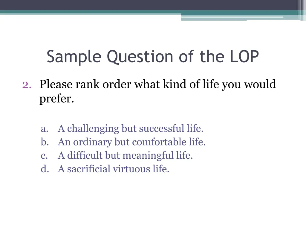 sample question of the lop 1