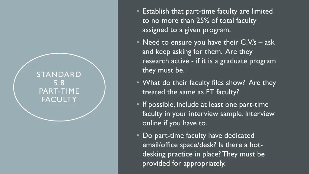 establish that part time faculty are limited