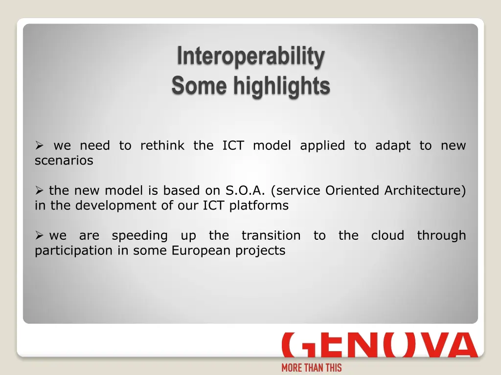 interoperability some highlights